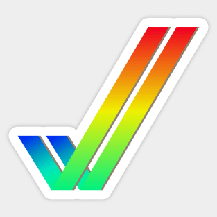 Double Rainbow Amiga Ticks Sticker